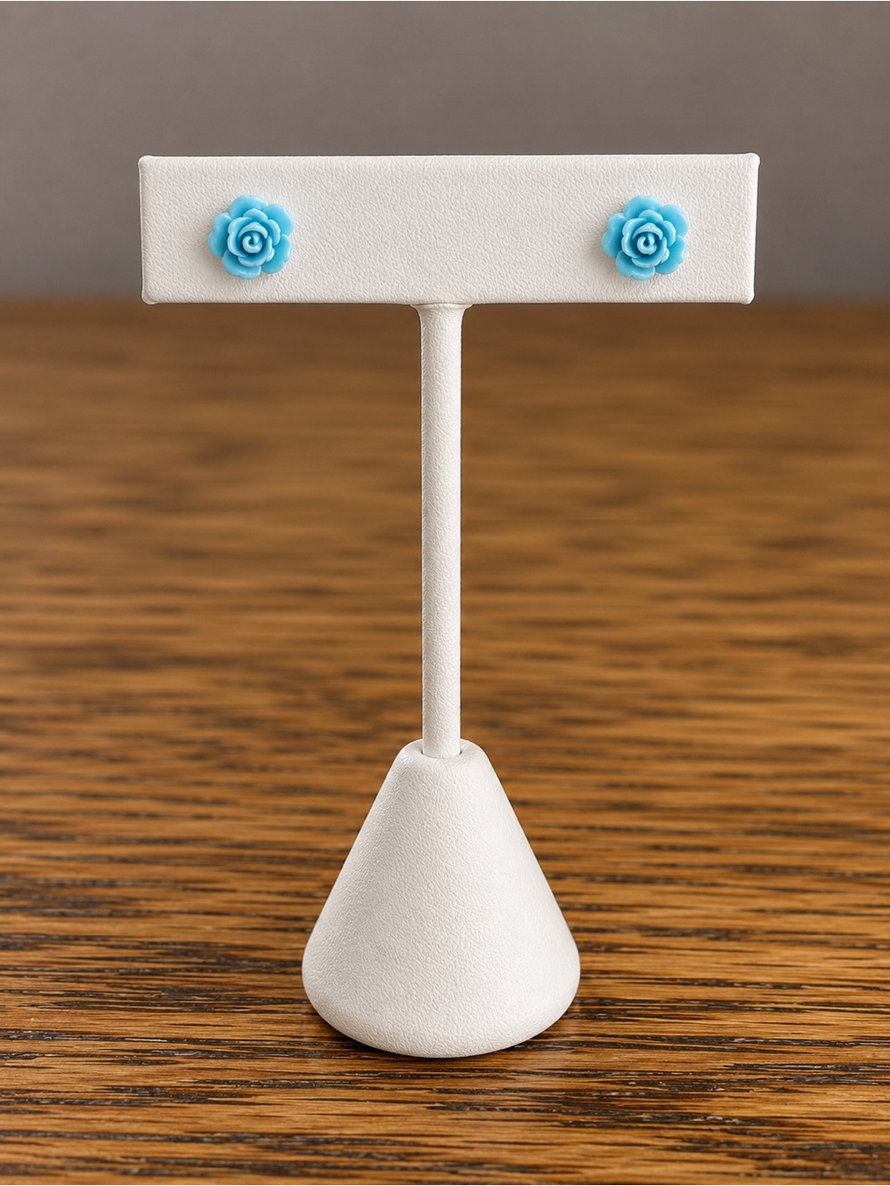 Blue Rose Stud Earrings